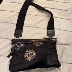 Vivienne Westwood Black Crossbody Bag with Gold Accents
